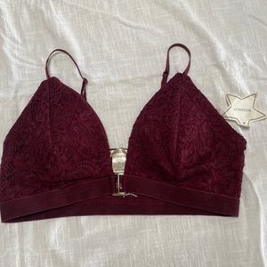 Lace Bralette. Size large. New with tags. Dark burgundy